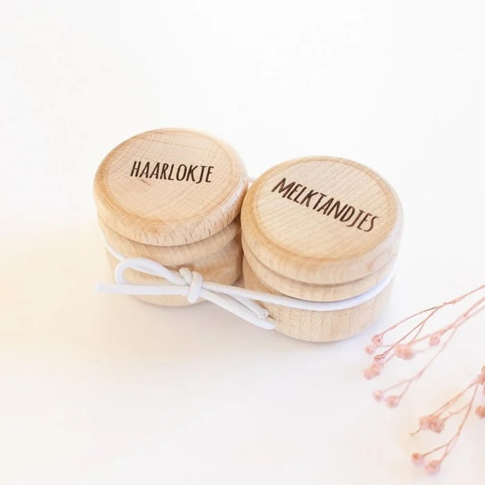 Bewaardoosjes melktandjes en haarlokje