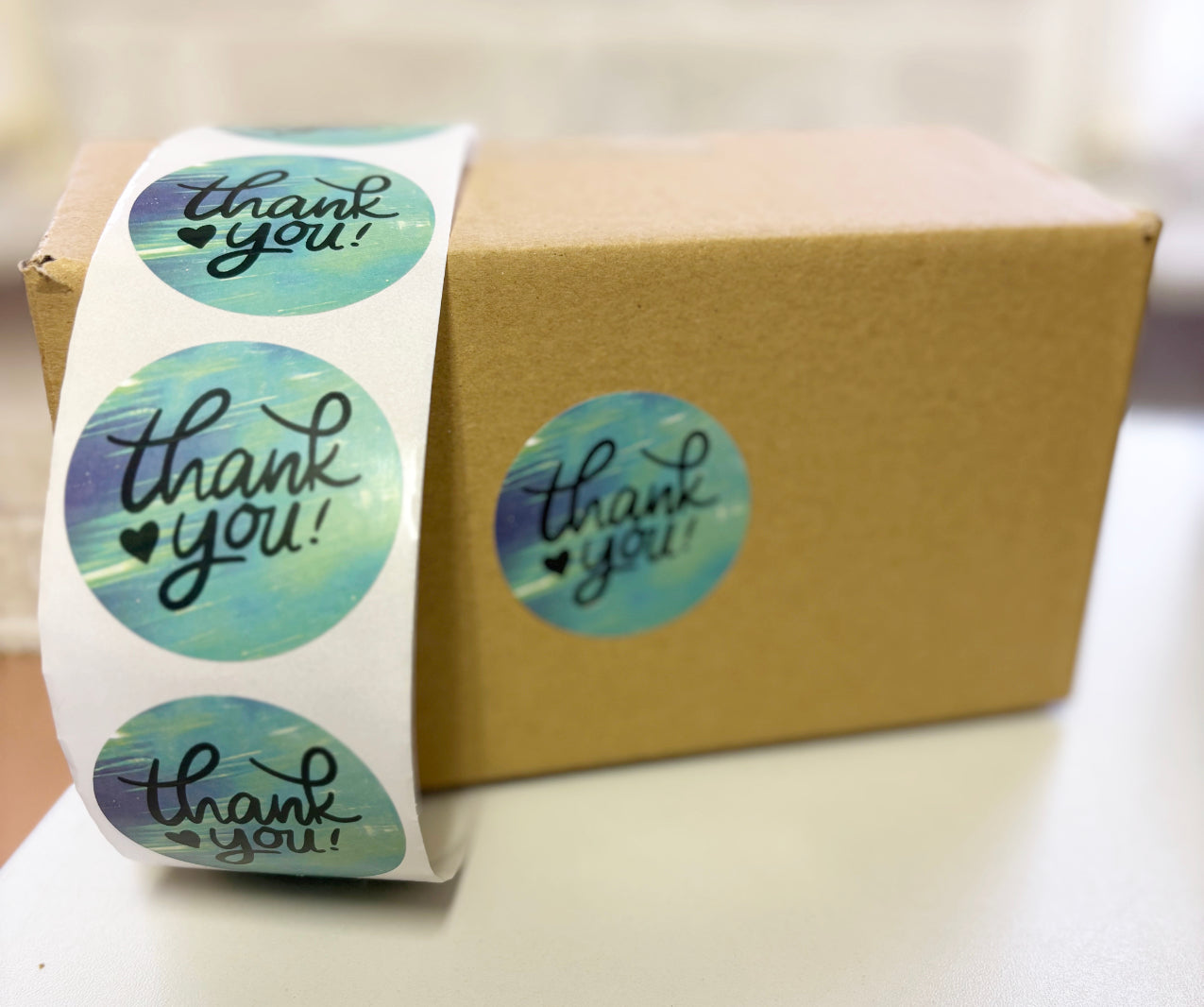 Sticker rond | THANK YOU hart (per 5 stuks)