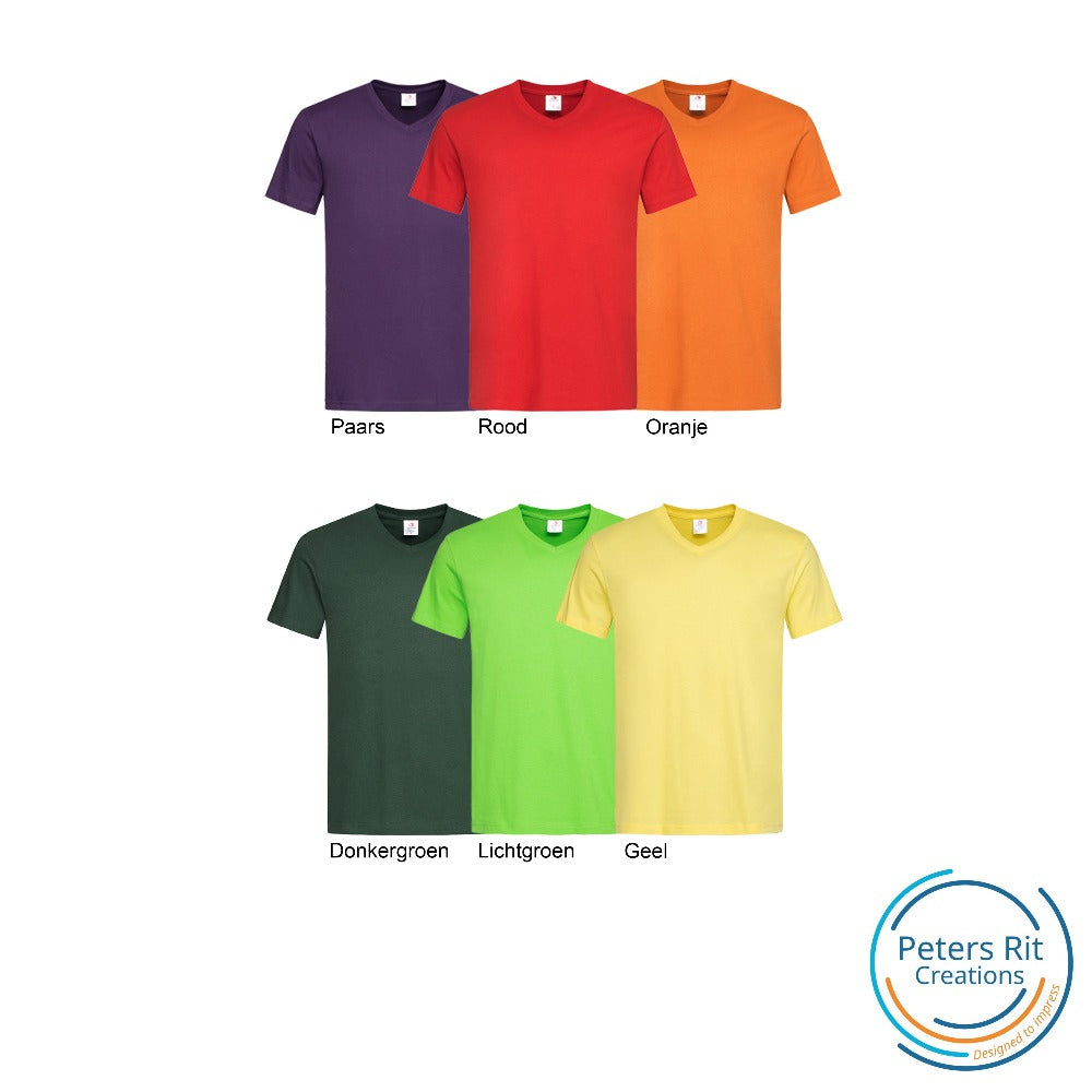 Heren T-shirt V-hals korte mouwen | RENDIER MERRY CHRISTMAS