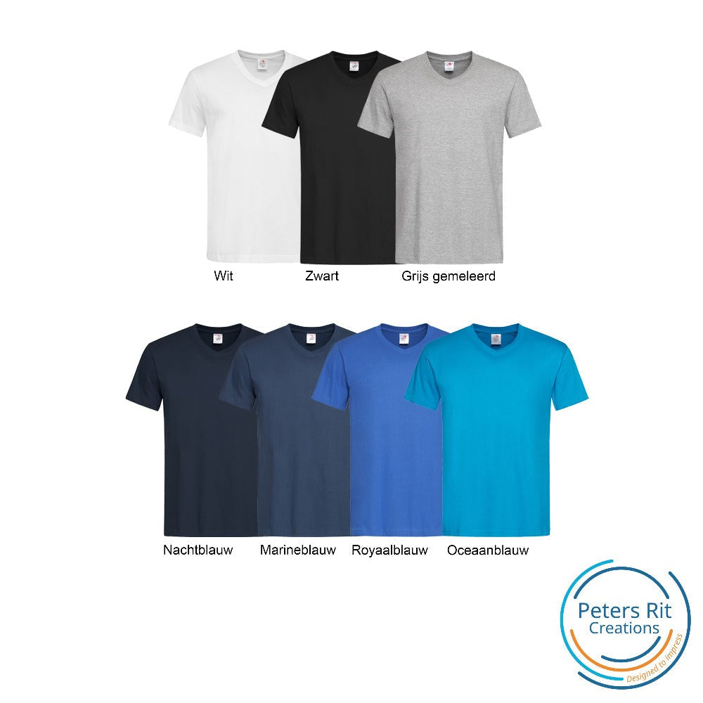 Heren T-shirt V-hals korte mouwen | HALLOWEEN BOO