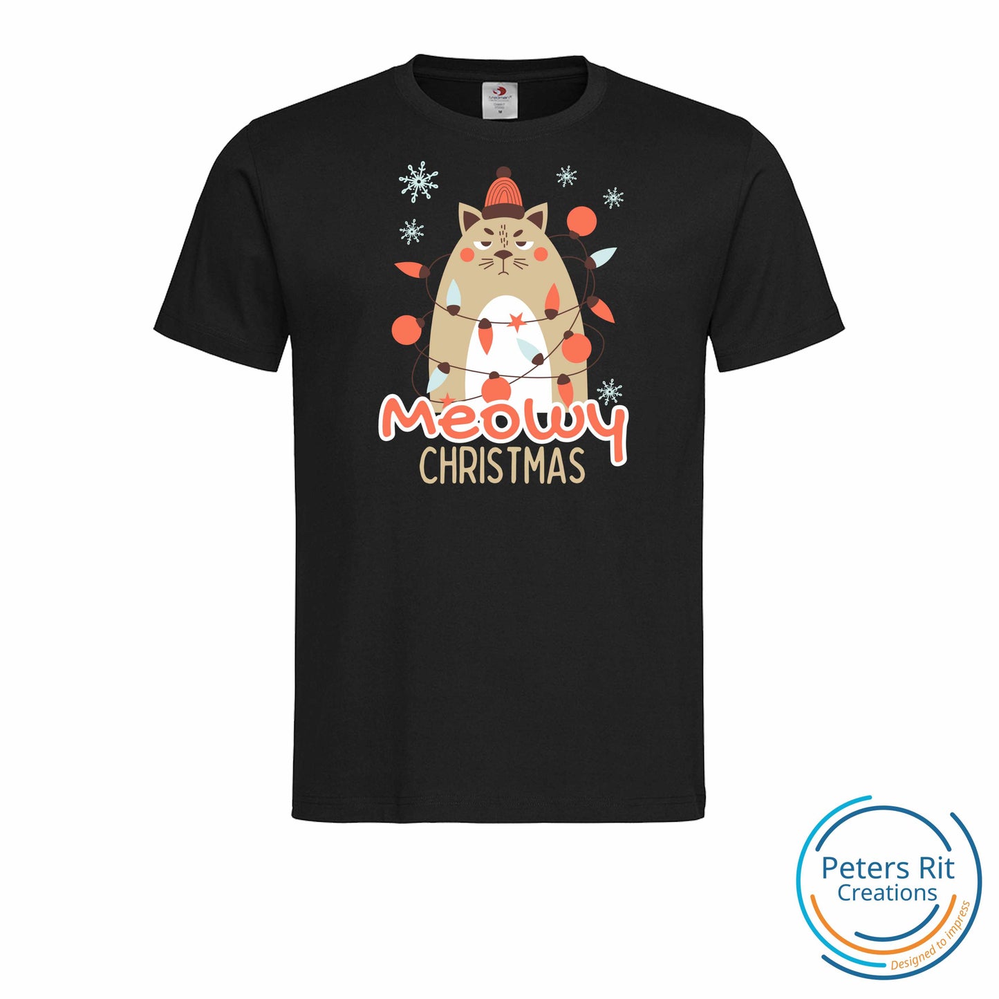 Heren T-shirt R-hals korte mouwen | MEOWIE CHRISTMAS