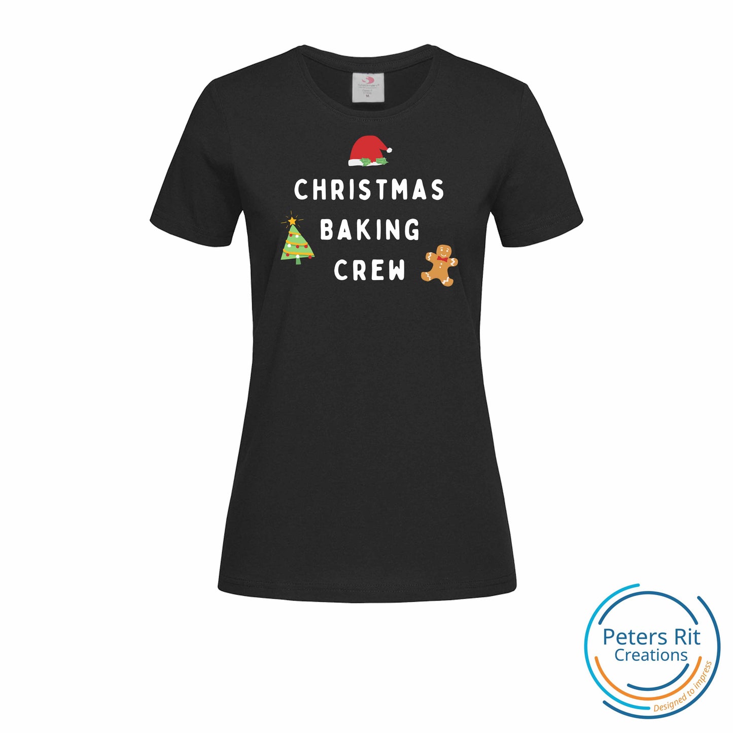 Dames T-shirt R-hals korte mouw | CHRISTMAS BAKING CREW