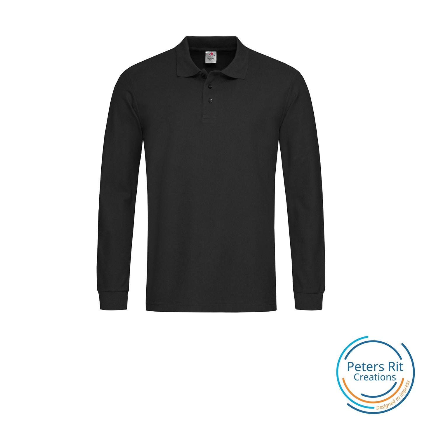 Heren polo shirt lange mouwen | JOUW LOGO
