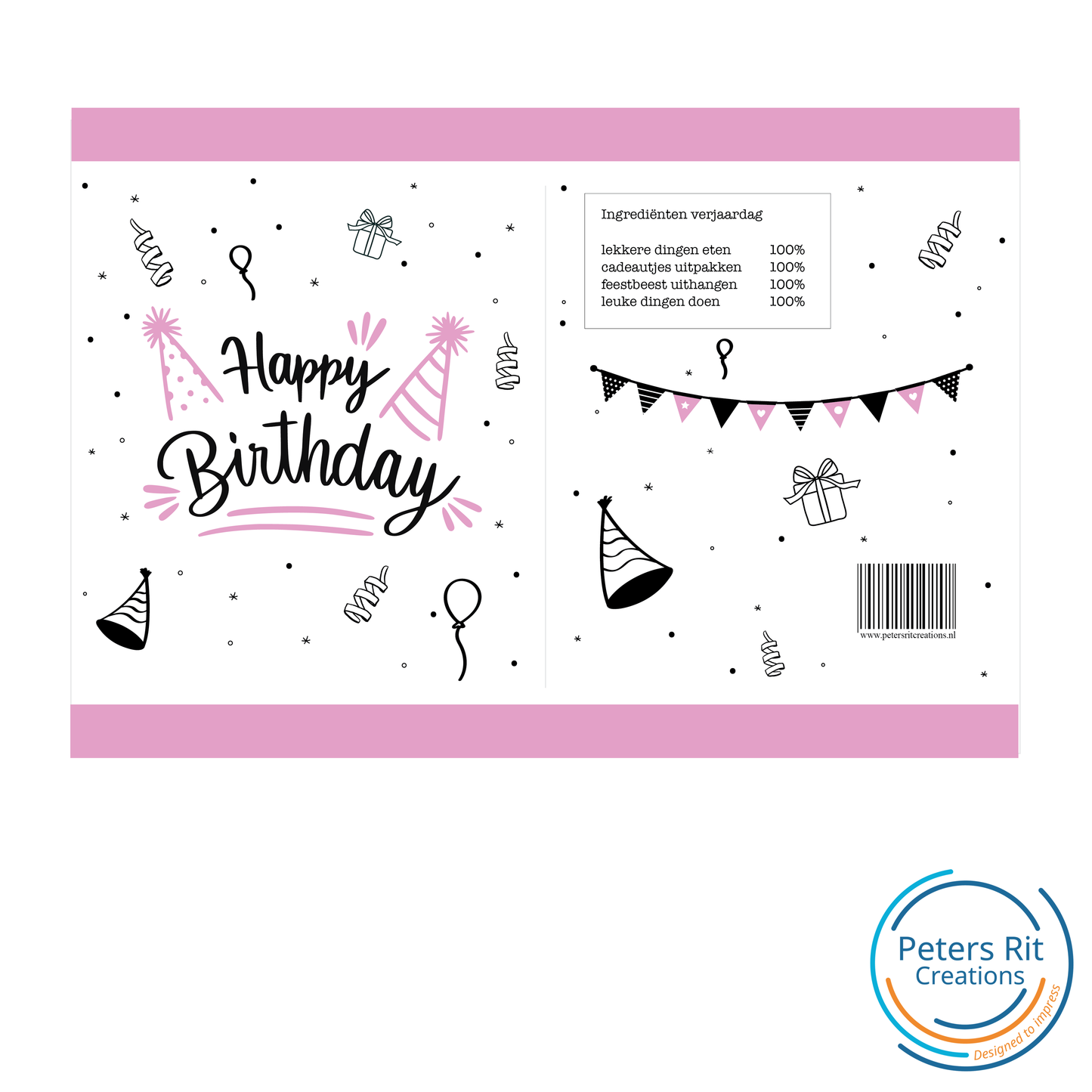 Printable traktatie | HAPPY BIRTHDAY