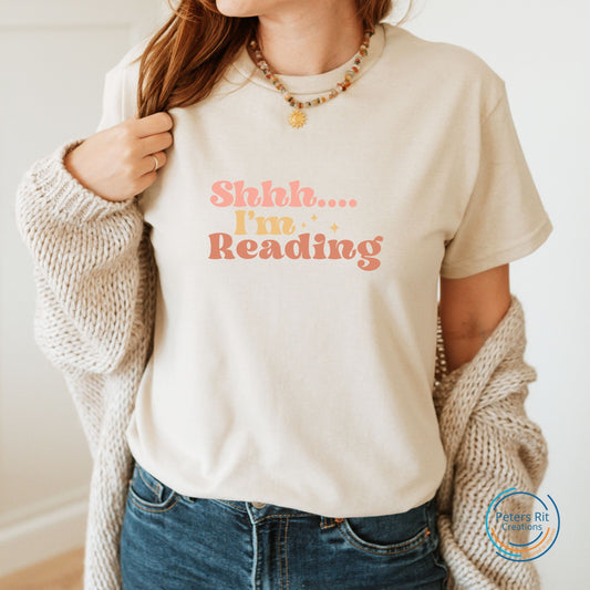 Dames T-shirt R-hals korte mouw | I'M READING