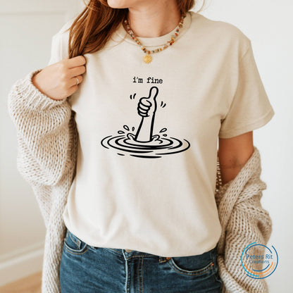 Dames T-shirt R-hals korte mouw | I'M FINE