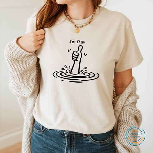 Dames T-shirt R-hals korte mouw | I'M FINE