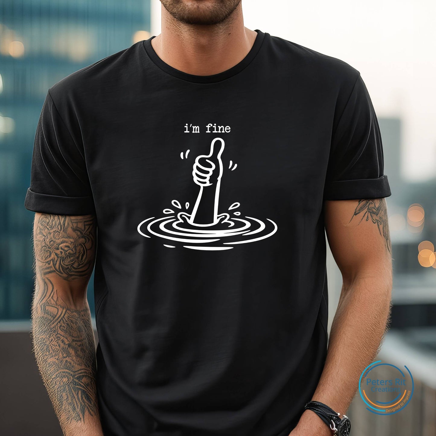 Heren T-shirt R-hals korte mouwen | I'M FINE
