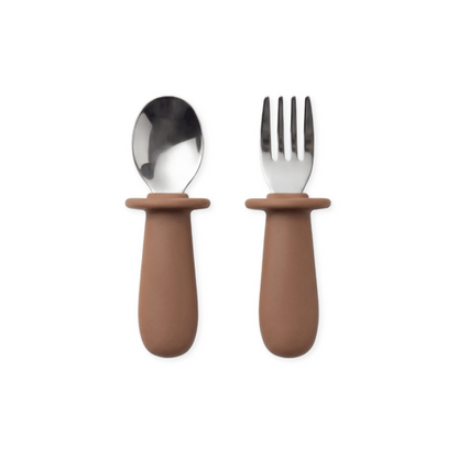 Bestek | SET LEPEL + VORK voor kinderen caramel