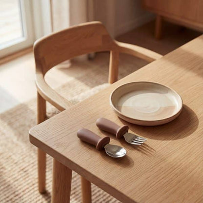 Bestek | SET LEPEL + VORK voor kinderen caramel