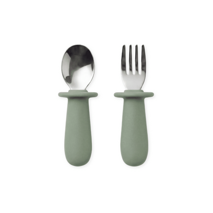 Bestek | SET LEPEL + VORK voor kinderen stone green