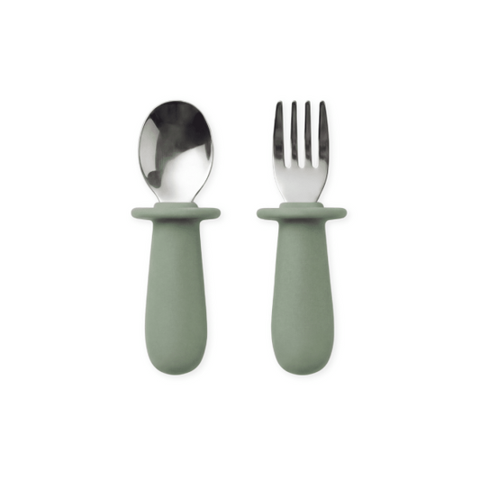 Bestek | SET LEPEL + VORK voor kinderen stone green