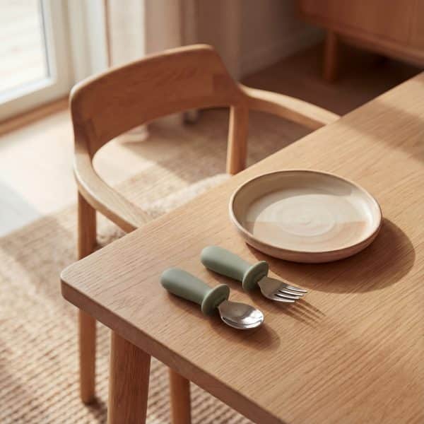 Bestek | SET LEPEL + VORK voor kinderen stone green