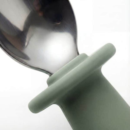 Bestek | SET LEPEL + VORK voor kinderen stone green