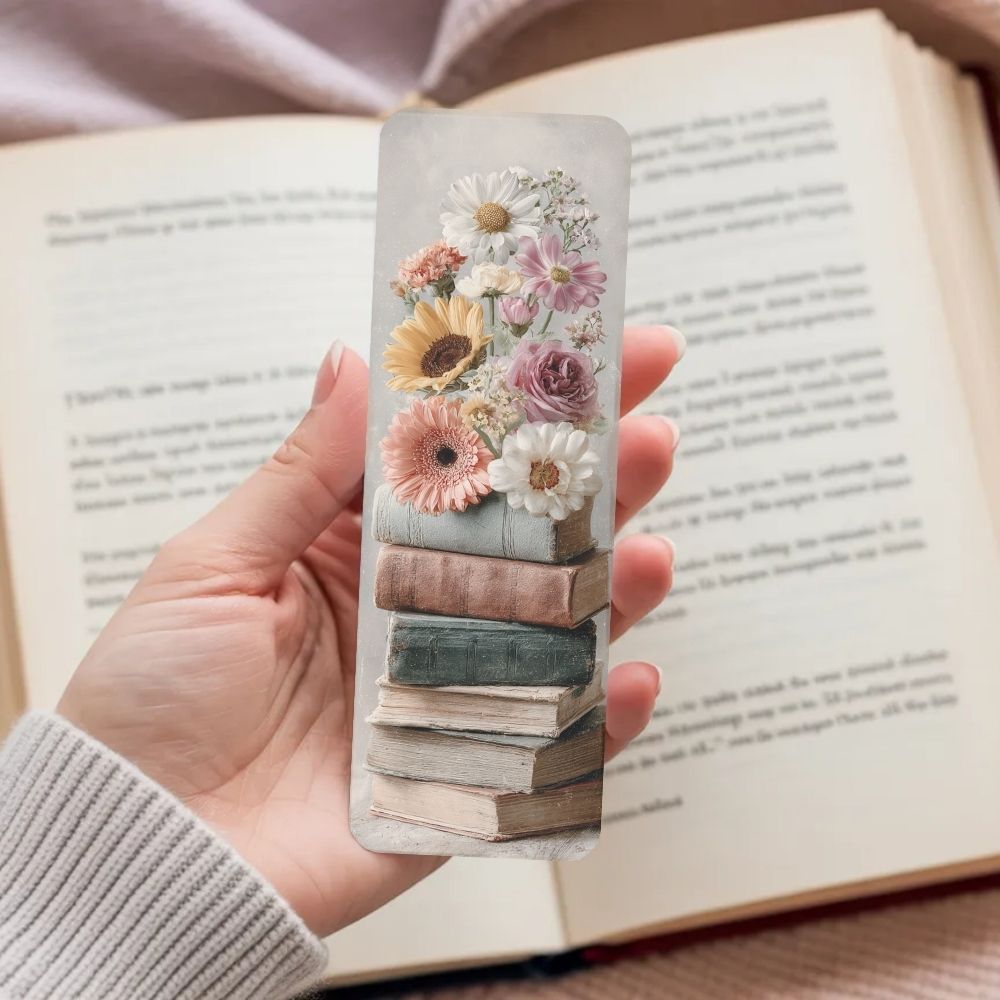 Boekenlegger | Boeken met bloemen 2