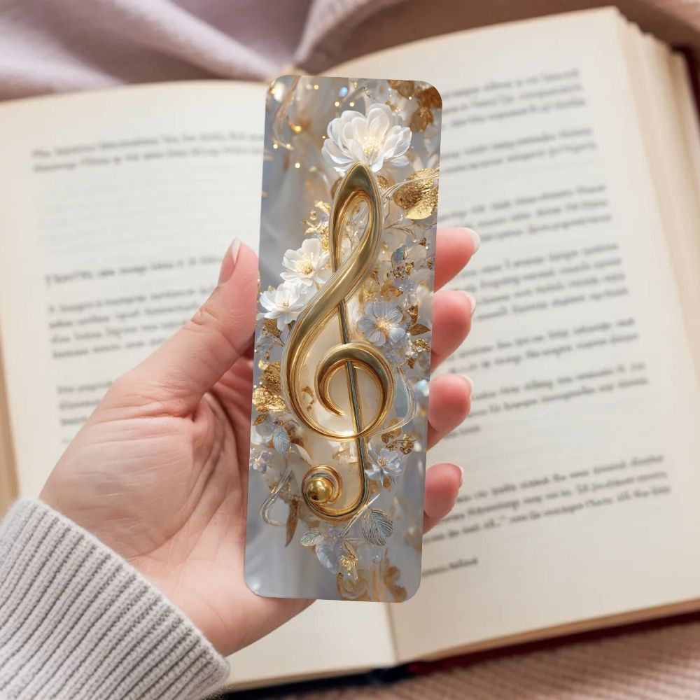 Boekenlegger | Gouden muzieknoot