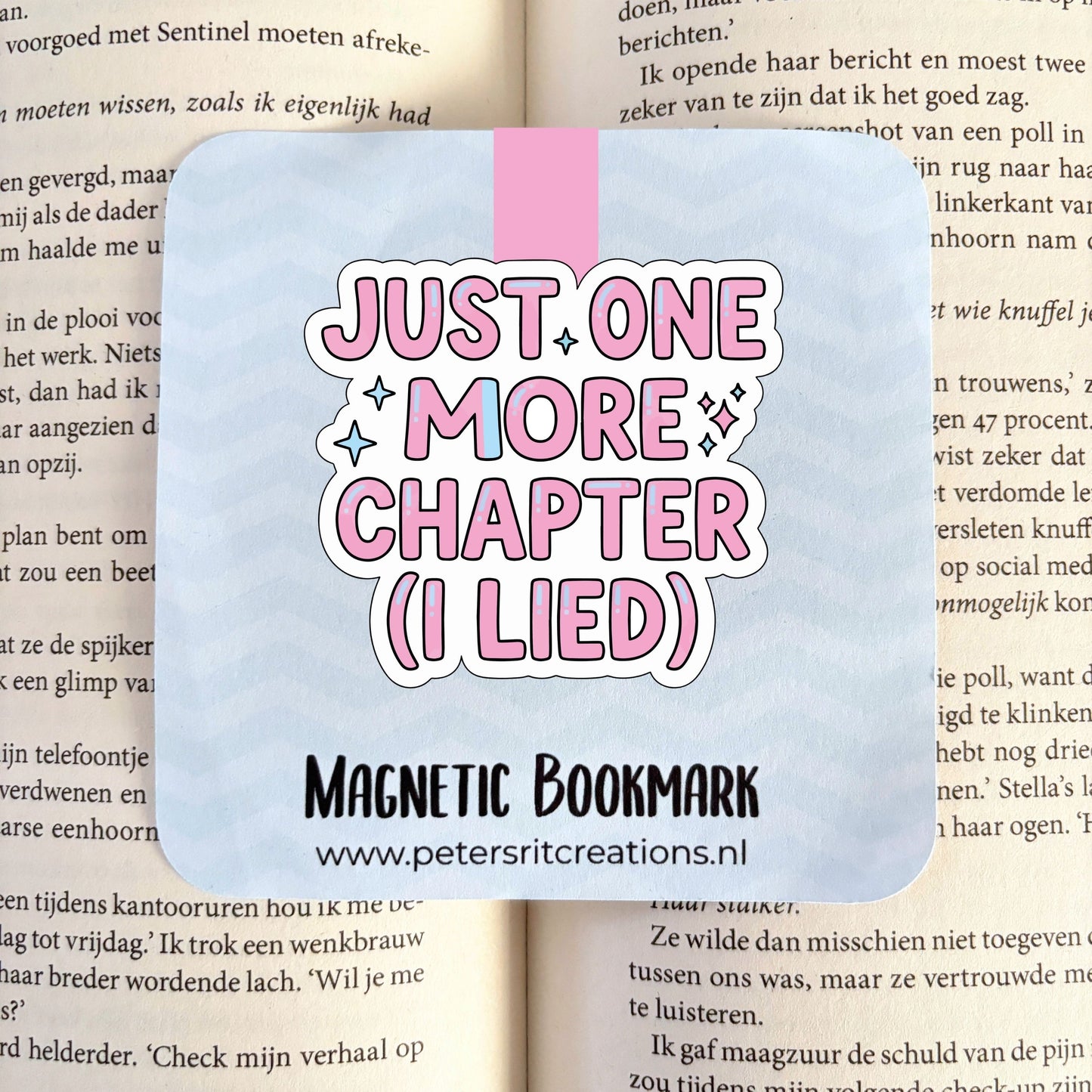 Boekenlegger magneet | Just one more chapter (I lied) roze
