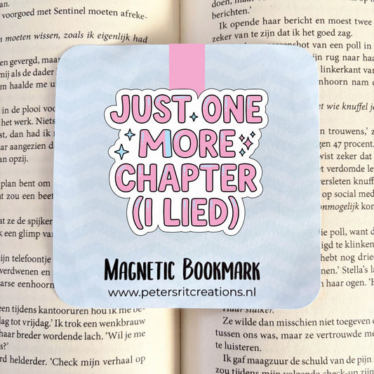 Boekenlegger magneet | Just one more chapter (I lied) roze