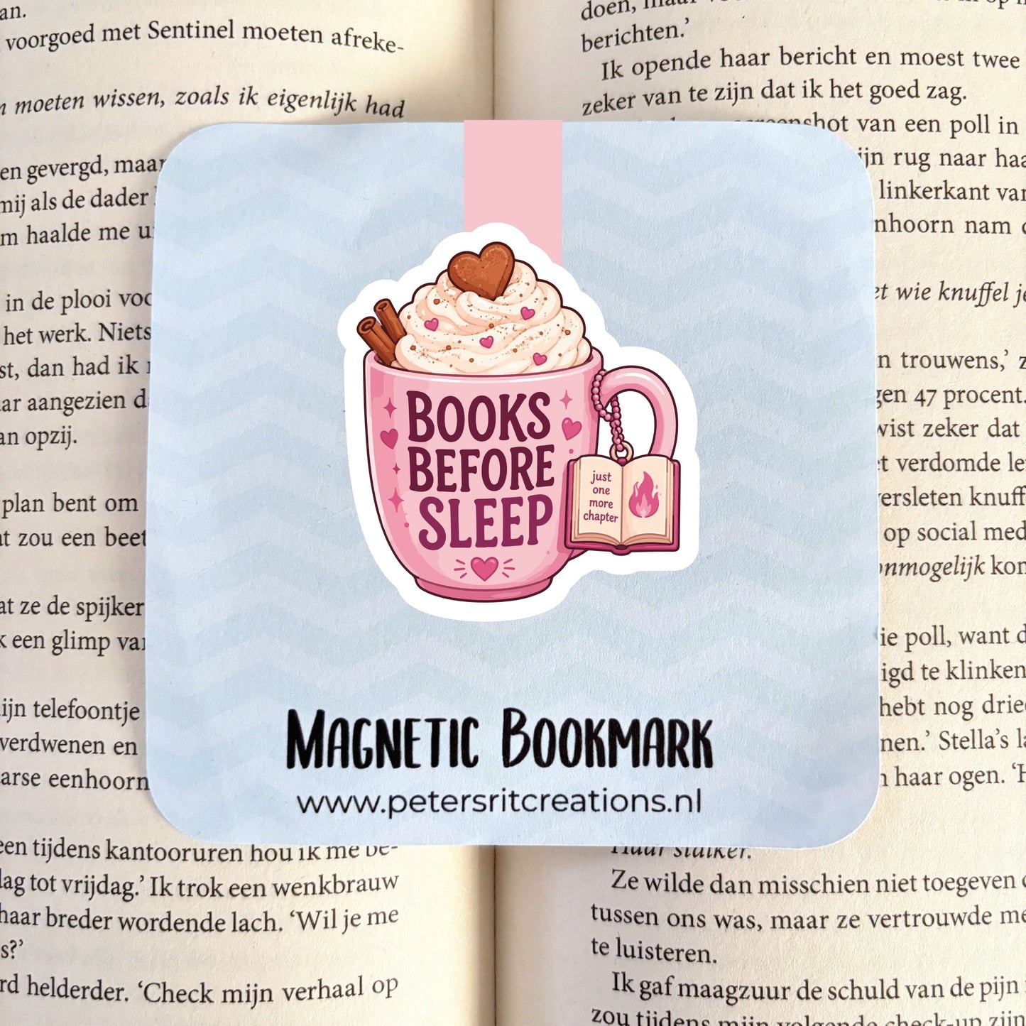 Boekenlegger magneet | Books before sleep mug
