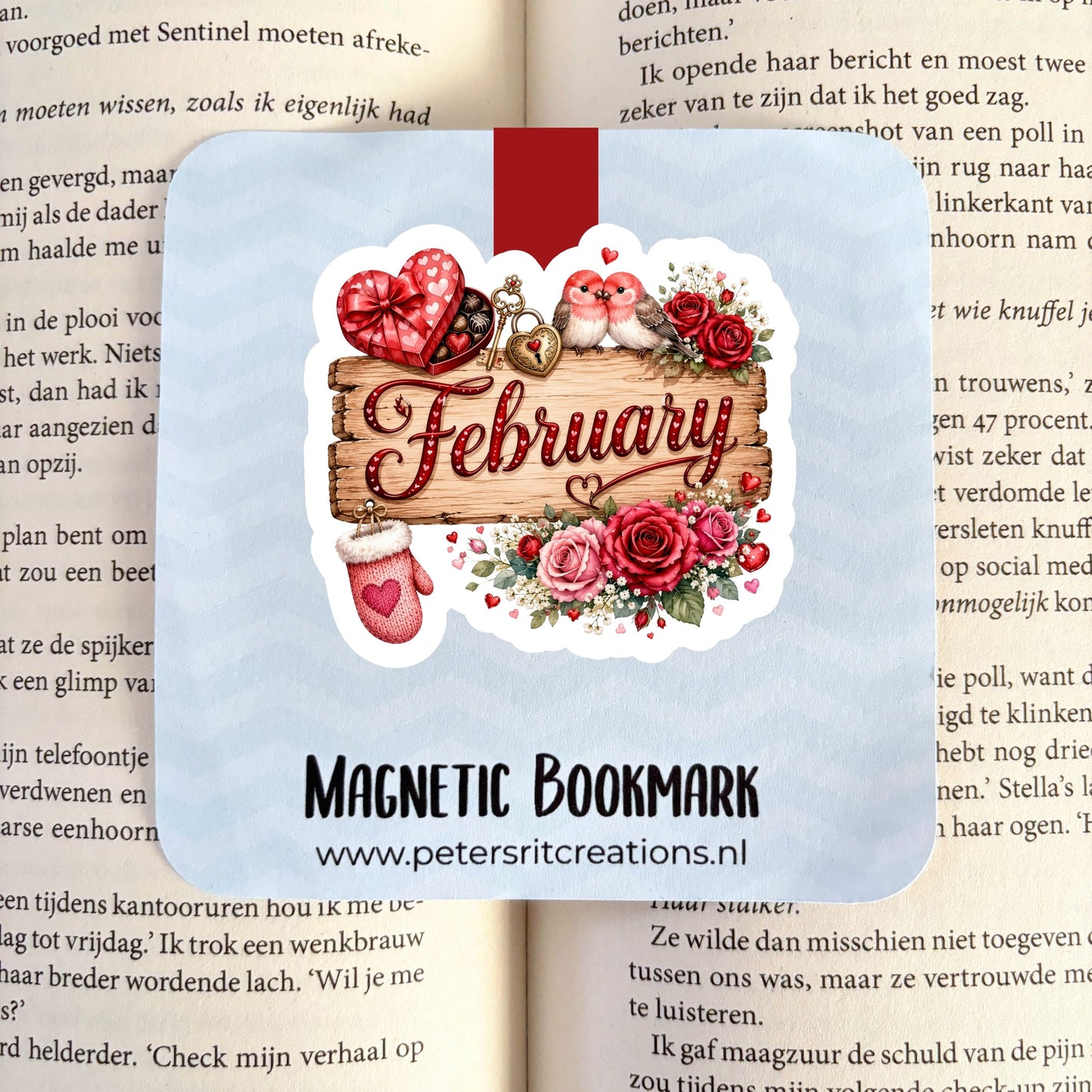 Boekenlegger magneet | February