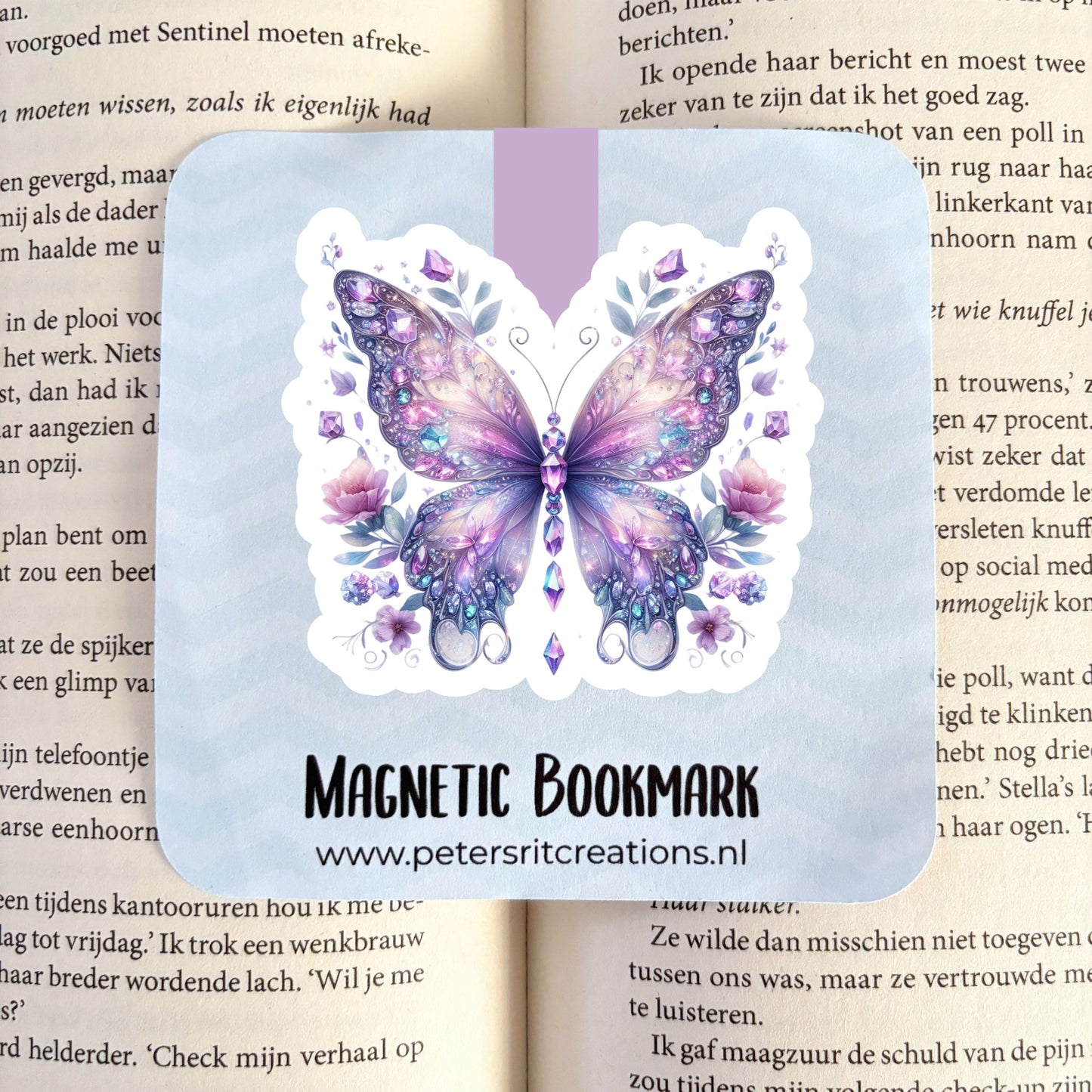 Boekenlegger magneet | Magische vlinder paars/blauw