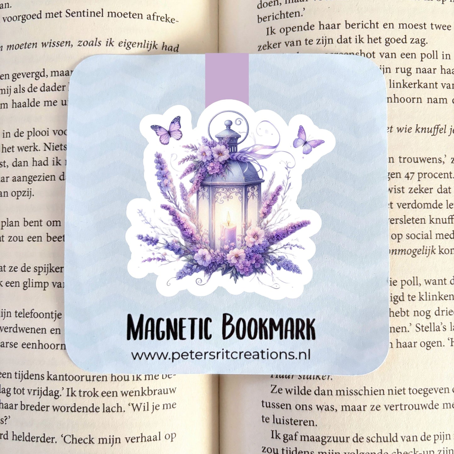 Boekenlegger magneet | Magische lantaarn paars/blauw