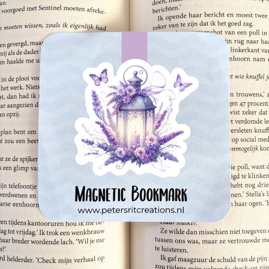 Boekenlegger magneet | Magische lantaarn paars/blauw