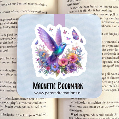 Boekenlegger magneet | Magische vogel met bloemen