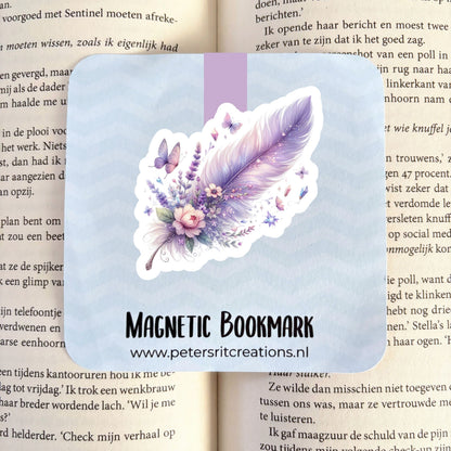 Boekenlegger magneet | Magische veer paars/blauw