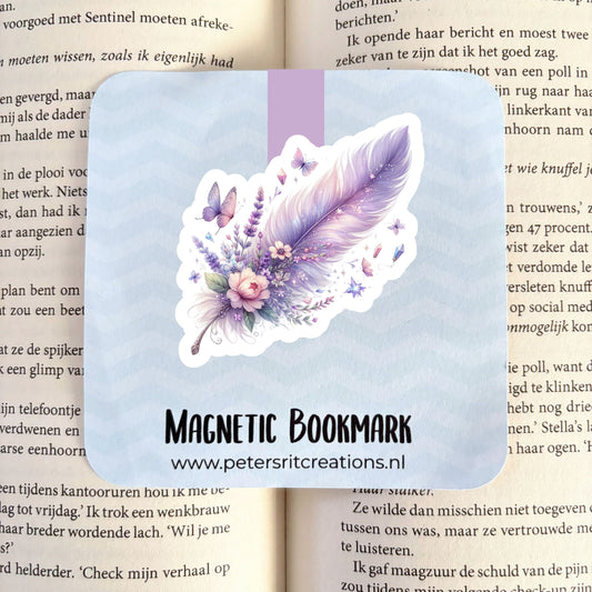 Boekenlegger magneet | Magische veer paars/blauw