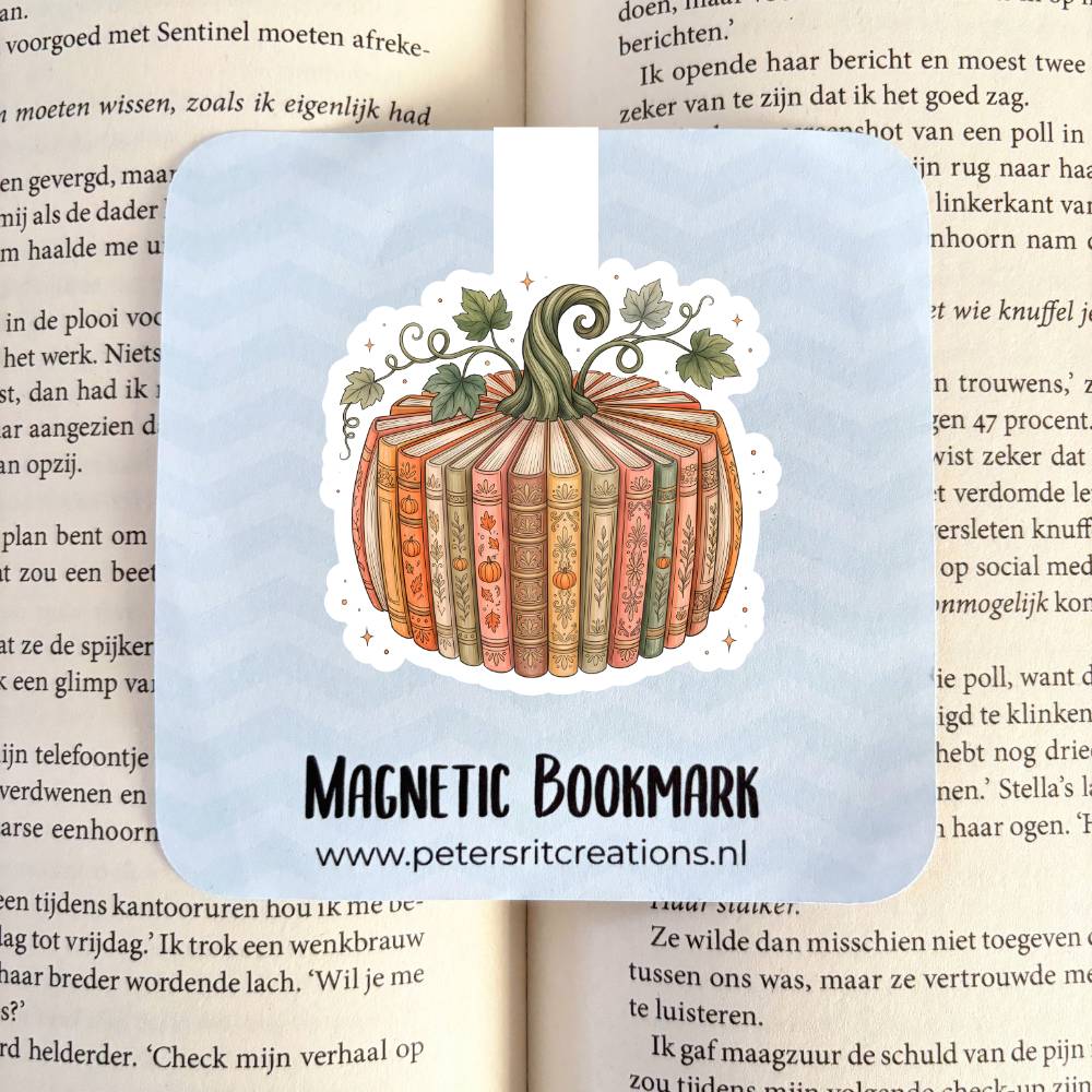 Boekenlegger magneet | Pompoen van boeken