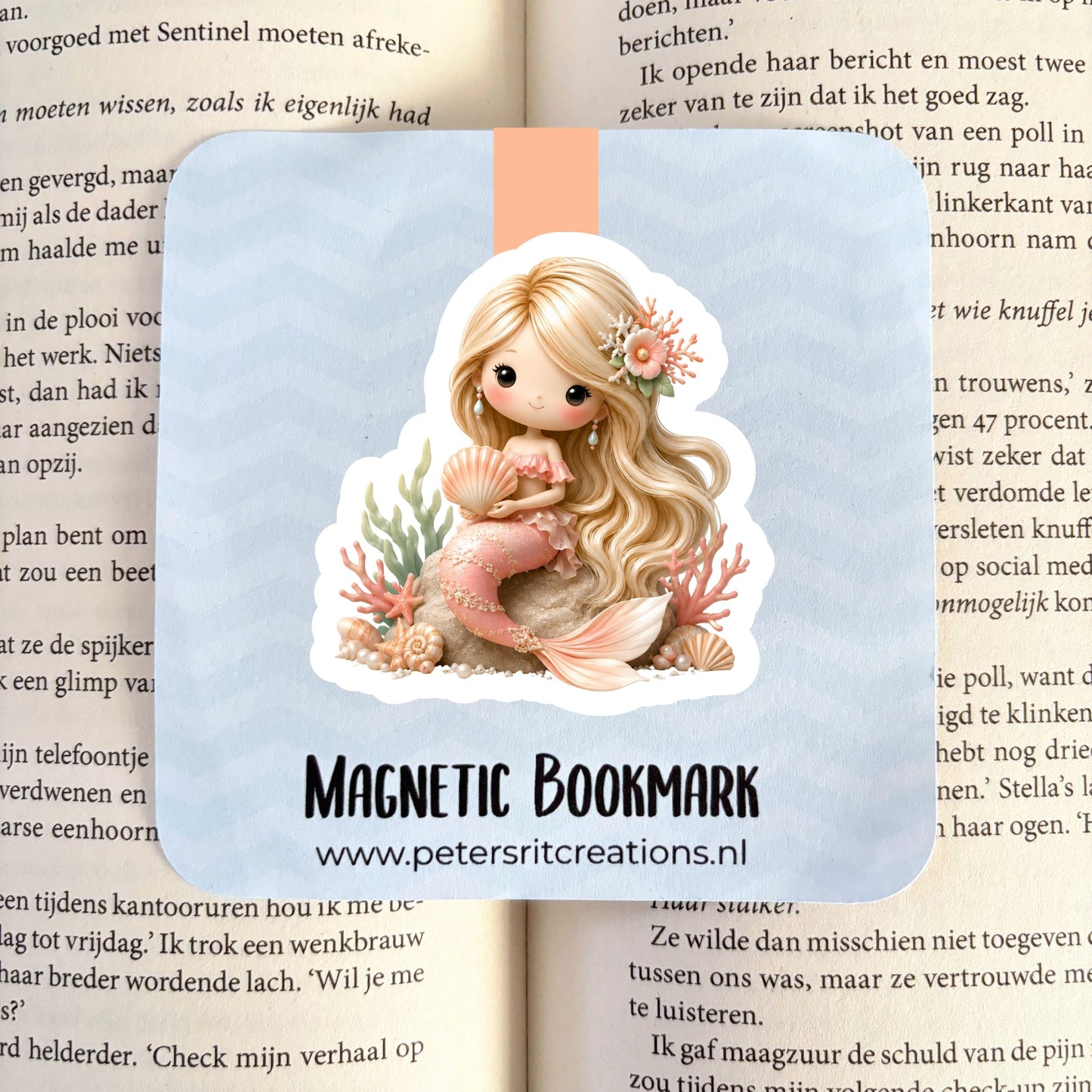 Boekenlegger magneet | Zeemeermin blond perzik