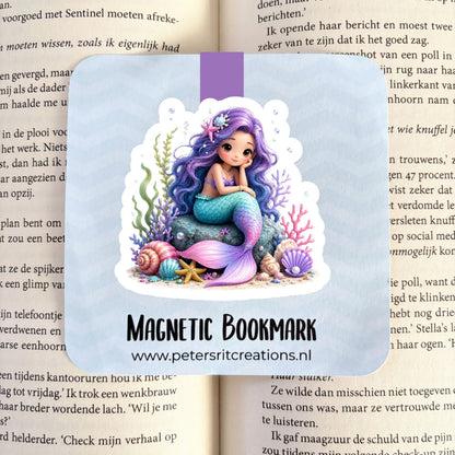Boekenlegger magneet | Zeemeermin paars/roze