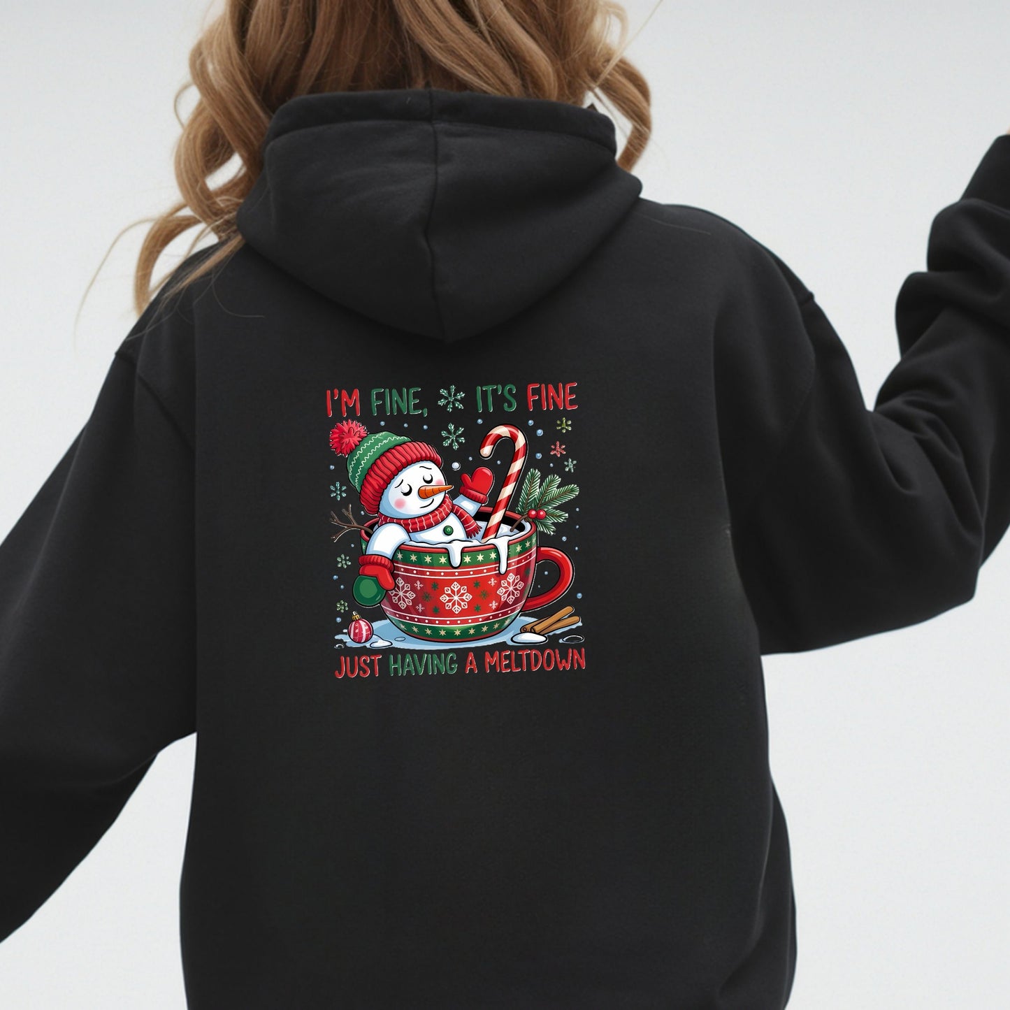 Hoodie unisex | I'm fine just having a meltdown christmas