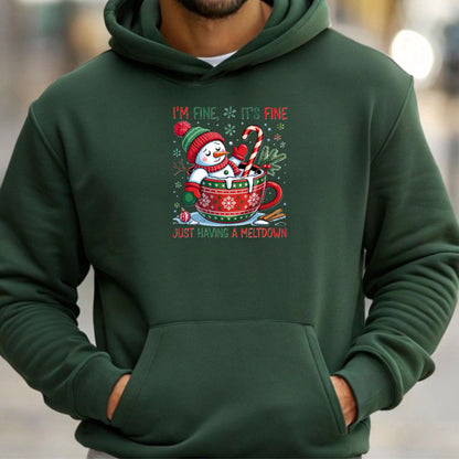 Hoodie unisex | I'm fine just having a meltdown christmas