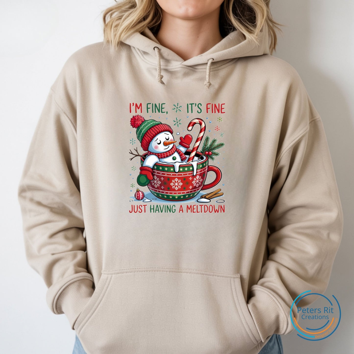 Hoodie unisex | I'm fine just having a meltdown christmas