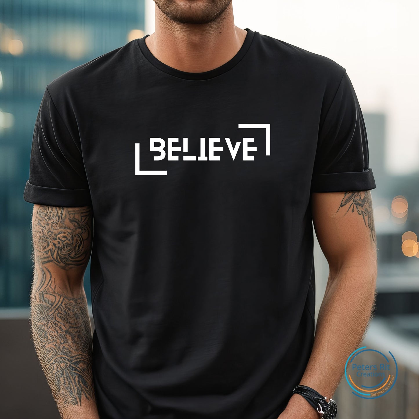 Heren T-shirt R-hals korte mouwen | BELIEVE