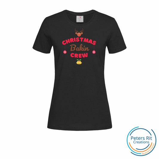 Dames T-shirt R-hals korte mouw | CHRISTMAS BAKIN CREW