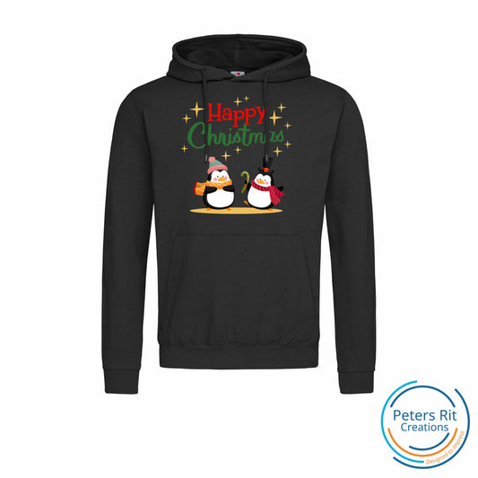 Heren sweatshirt hoodie | HAPPY CHRISTMAS PINGUINS
