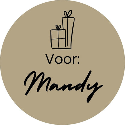 Sticker rond | CADEAU VOOR naam (per 5 stuks)