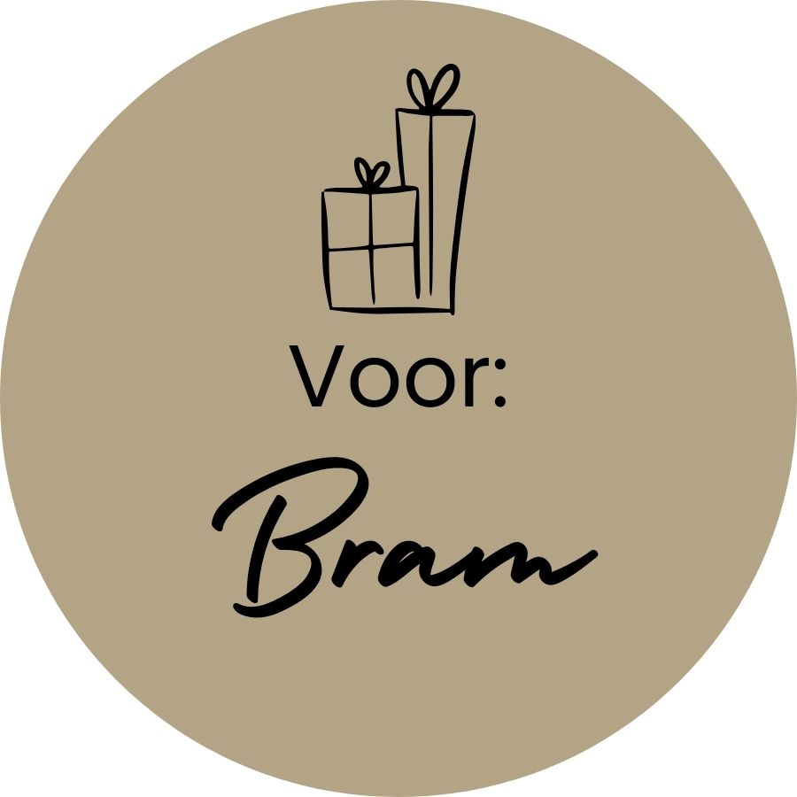 Sticker rond | CADEAU VOOR naam (per 5 stuks)