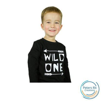 Kinder T-shirt korte mouwen | CIJFER MET NAAM ONDER geborduurd